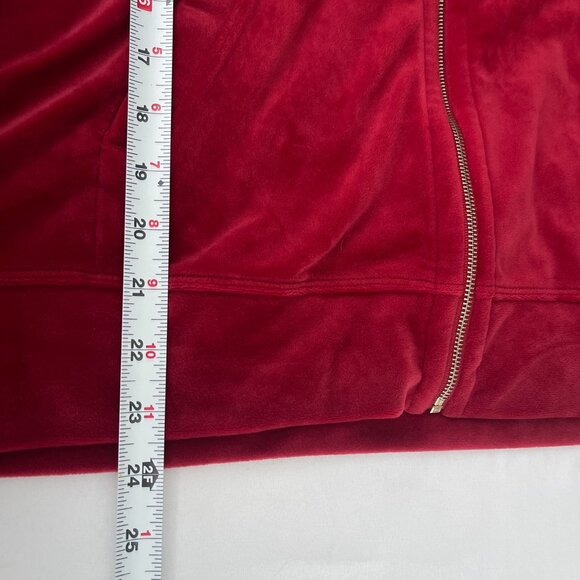 Tommy Bahama Red Velour Hoodie Jacket Full Zip Polyester Womens S - Picture 8 of 10